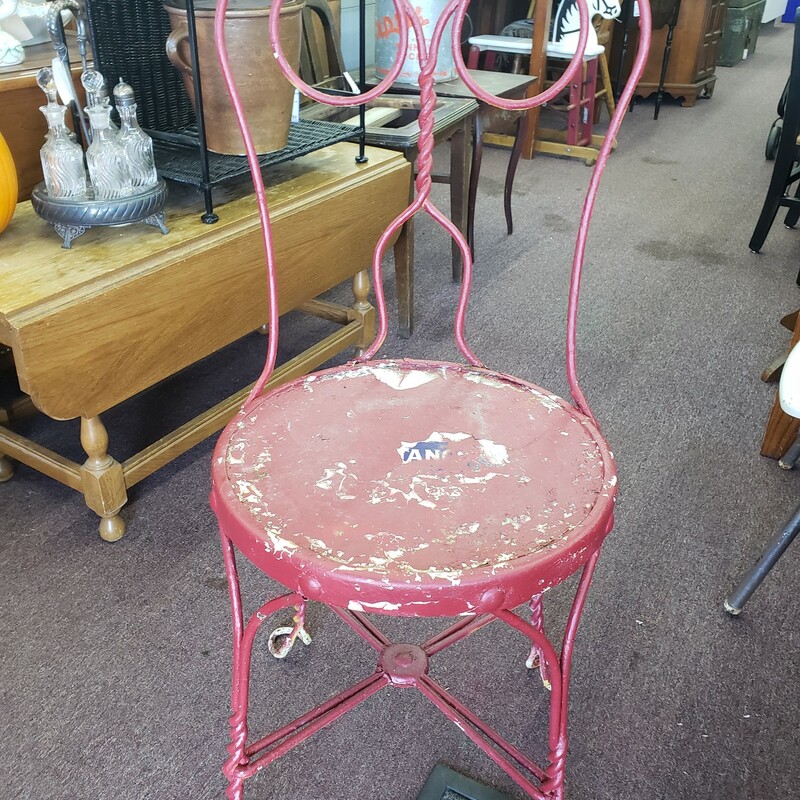 Great Vintage Ice Cream Shop Chair, Painted Red, Full Size
Would look great at a desk, kitchen table or on the patio