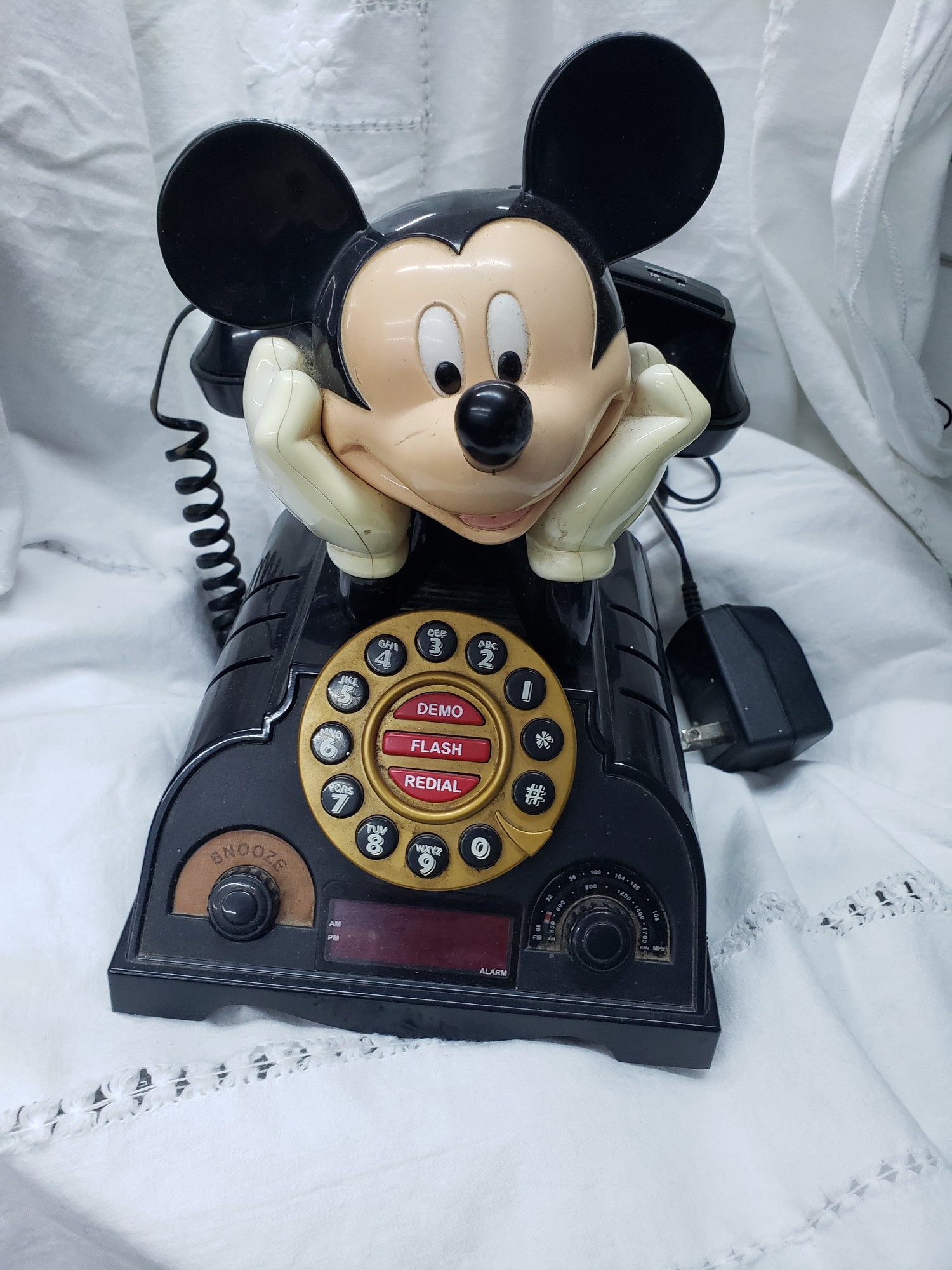 Mickey Mouse Phone, W/ Radio, Works