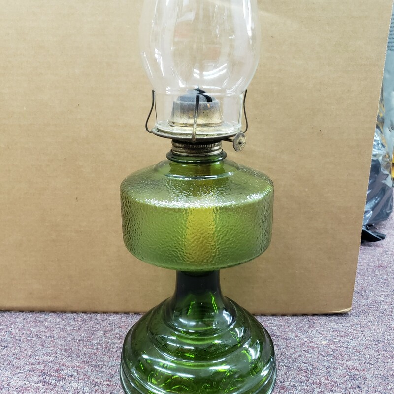 Glass Oil Lamp W/ Chimney