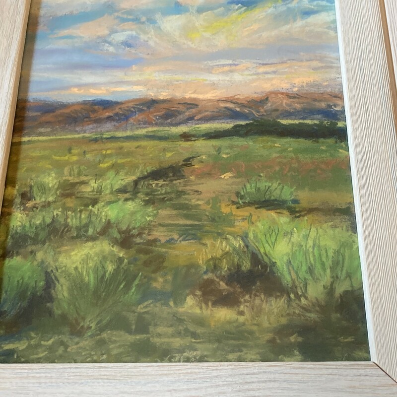 Sunset In The Desert,
Orginal Pastel Art, Wood Frame.

15 T X12 W
