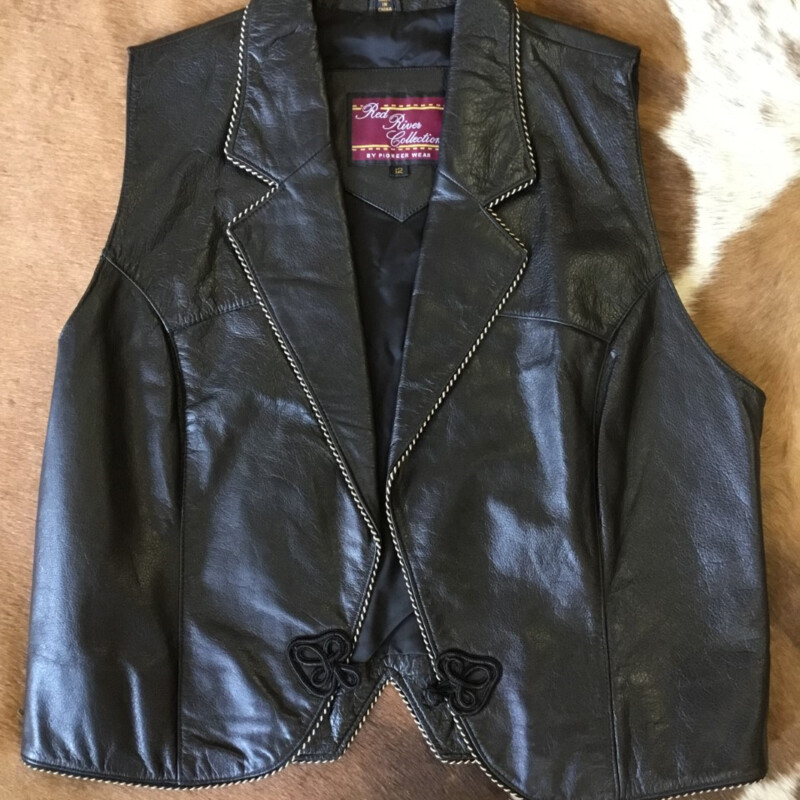 Pioneer Leather Vest-blac
