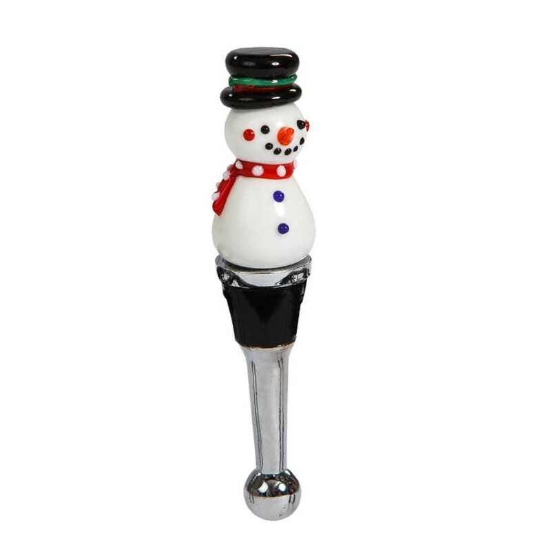 Snowman Glass Bottle Stop