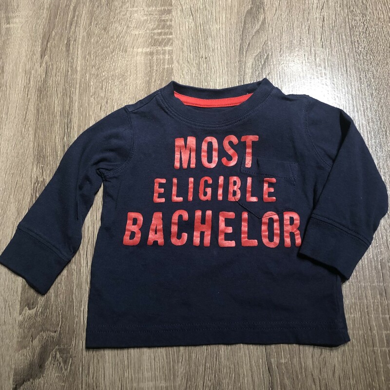 Carters LS TShirt, Navy/Red, Size: 6M