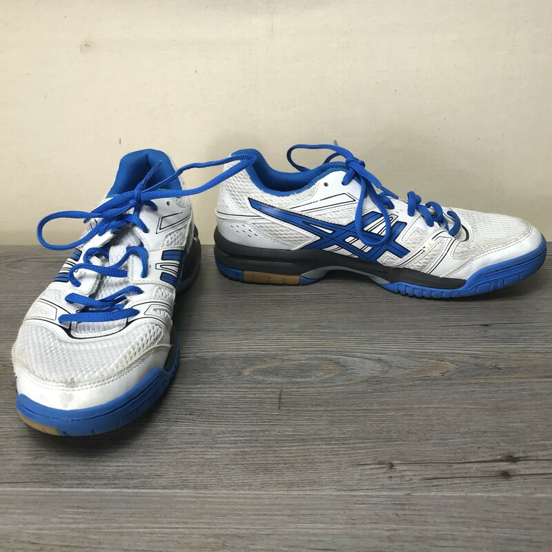 Asics Running Shoes, White/bl, Size: 7
US 7 MEN