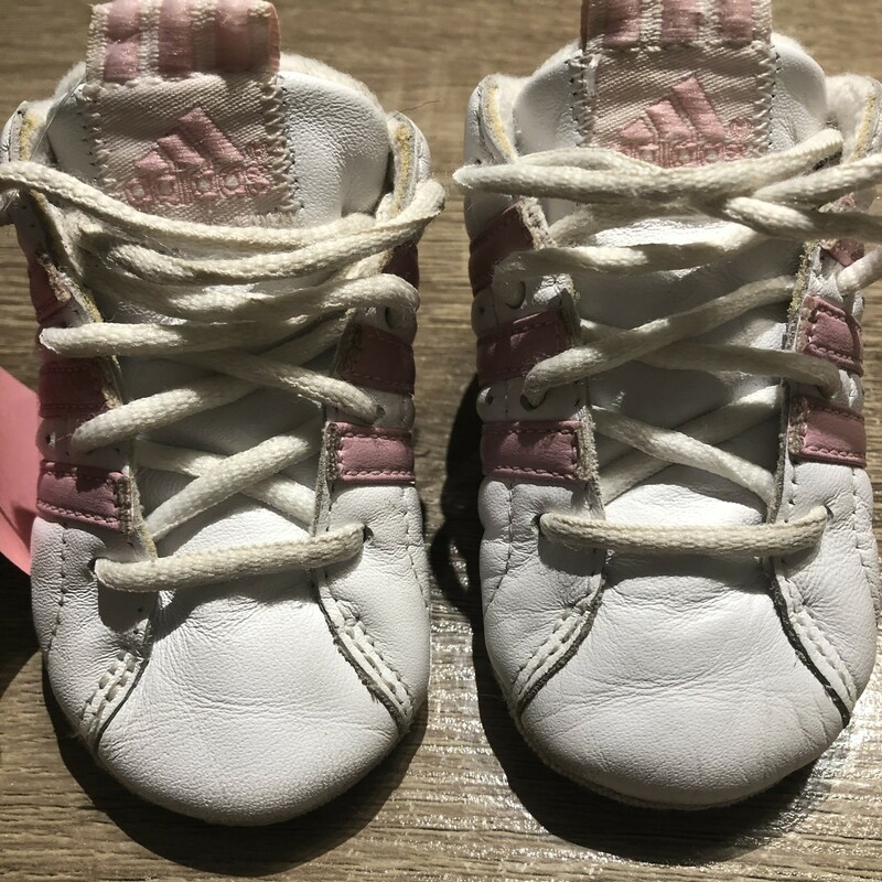 Adidas Infant Shoes, White/pink , Size: 2T