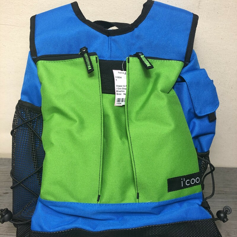 I Coo Diaper Bag, Blue/lim, Size: New