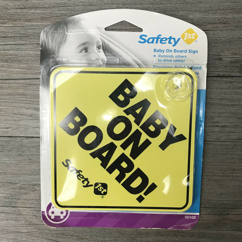 Baby On Board Sign, Yellow, Size: New