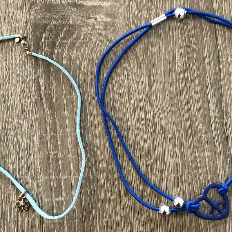 Choker Necklace, Blue, Size: 2pcs