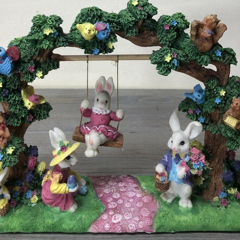 Little Bunny On The Swing, Multi, Size: 7in Height