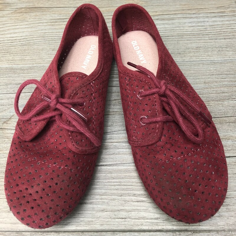 Old Navy Perforated Faux Swede Shoes Maroon, Size: 11Y