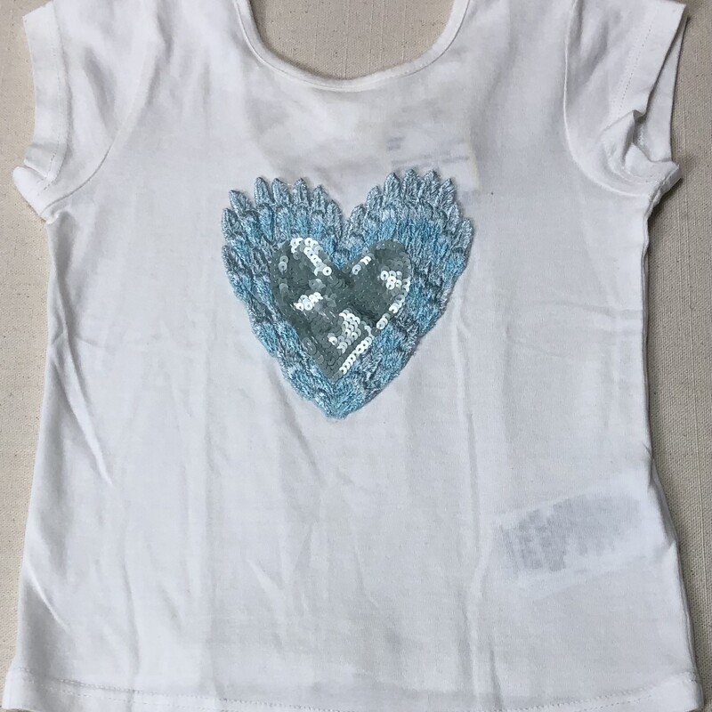 Billieblush T Shirt/heart, Cream, Size: 3Y