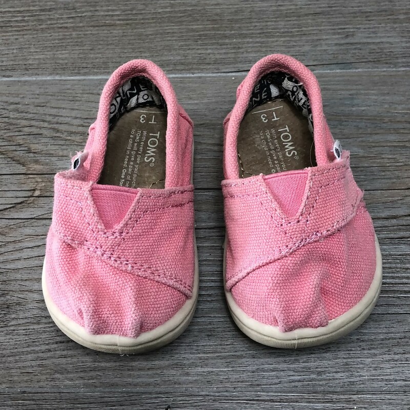 Toms Slip On Shoes, Pink, Size: 3T