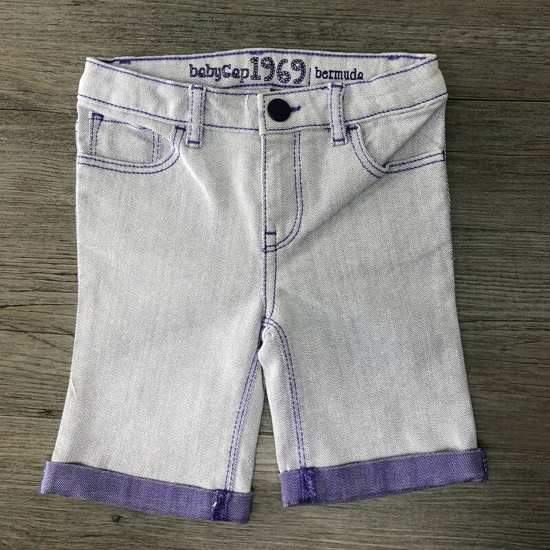 Baby Gap Bermuda Shorts, Purple, Size: 4Years old Adjustable waist