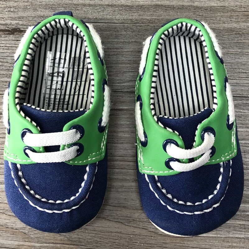 Infant Baby Shoes, Blue/gre, Size: Newborn