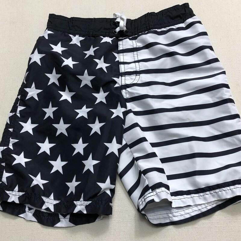 H&M Swimming Trunks, Blk/whit, Size: 8-10Y