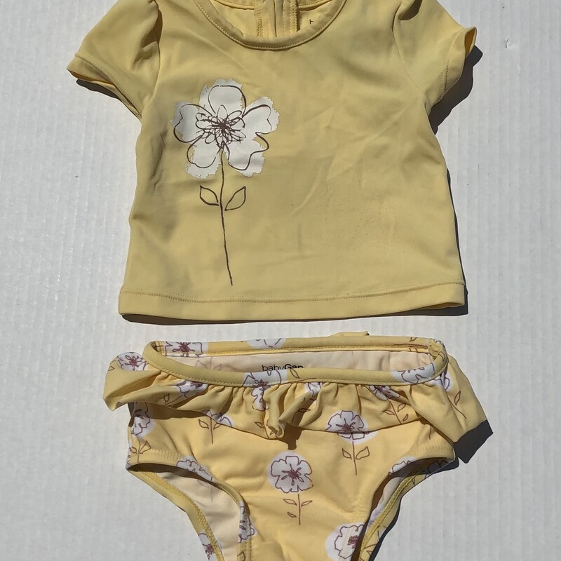 Baby Gap 2pcs Bathing Sui, Yellow, Size: 6-12M