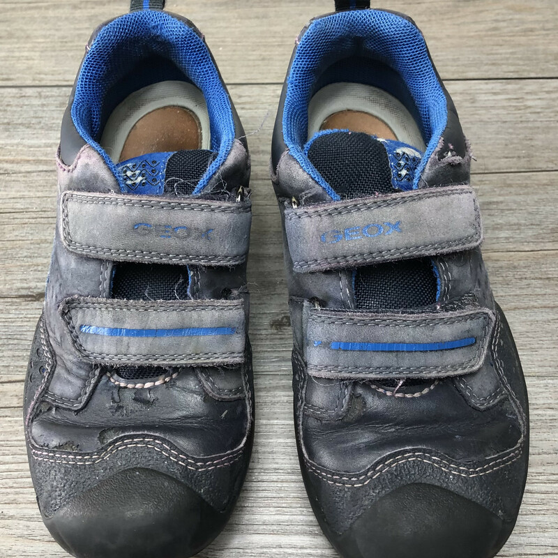 Geox Velcro Shoes, Grey/blu, Size: 11Y