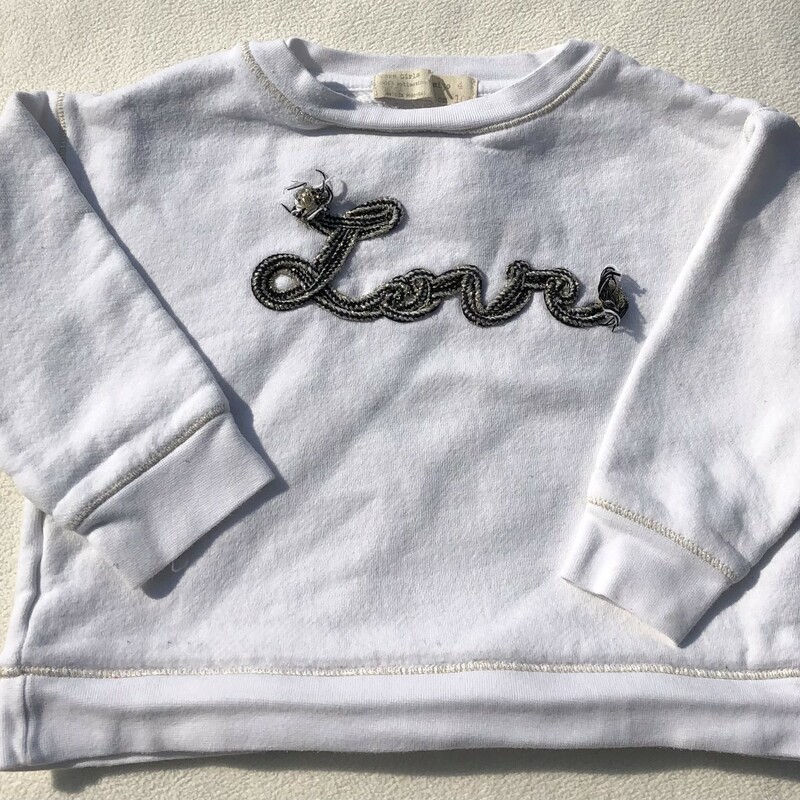 Zara Sweatshirt, White, Size: 4Y