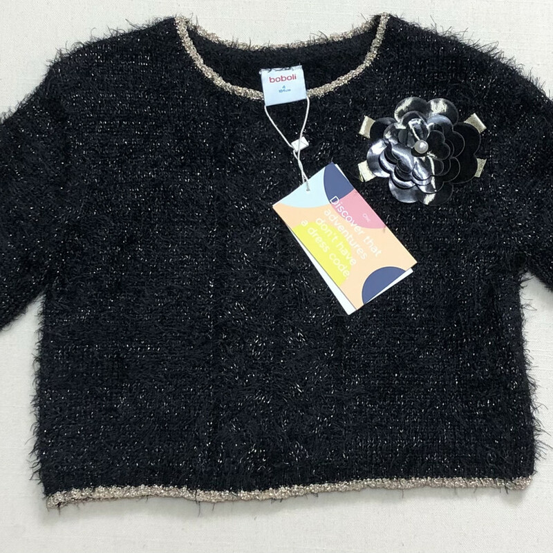 Boboli Sweater, Black, Size: 4Y