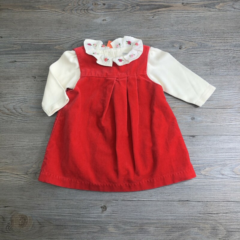 Joe F Velet Dress W Onesi, Red/White, Size: 3-6M
2 Pieces