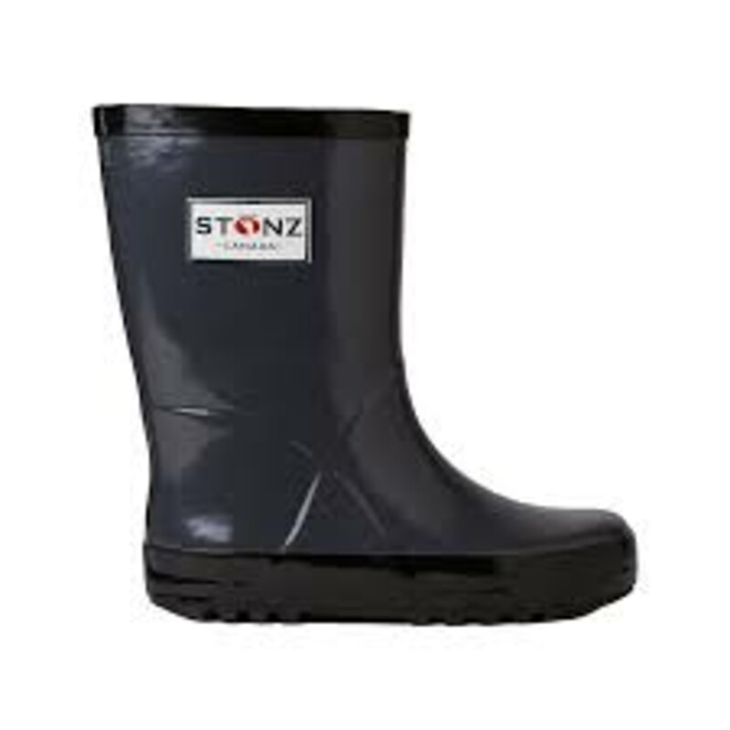 Stonz Rain Bootz, Grey, Size: 6T
Stonz are made with natural rubber and are 100% waterproof with soft cotton lining for comfort and function.

Features
Vegan friendly Made with natural rubber
Free from PVC, phthalates, lead, flame retardants and formaldehyde
Extra wide opening makes them easy to put on
Non-slip soles for safe play and Soft cotton inside lining
Soft and flexible natural rubber for increased comfort
Can be layered up with Stonz Rain Boot Liners for extra warmth