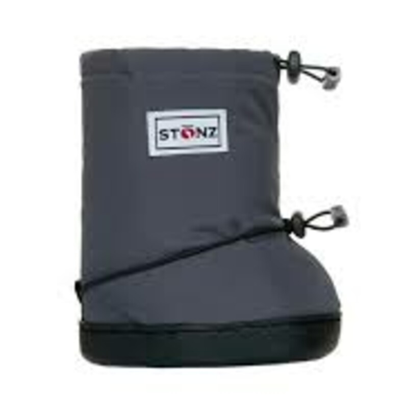 Stonz Booties - Grey, Grey, Size: Medium
NEW!
100% Waterproof  5,000 mm
Fleece Insulated
Recycled Rubber Bottom
6-18 Months
