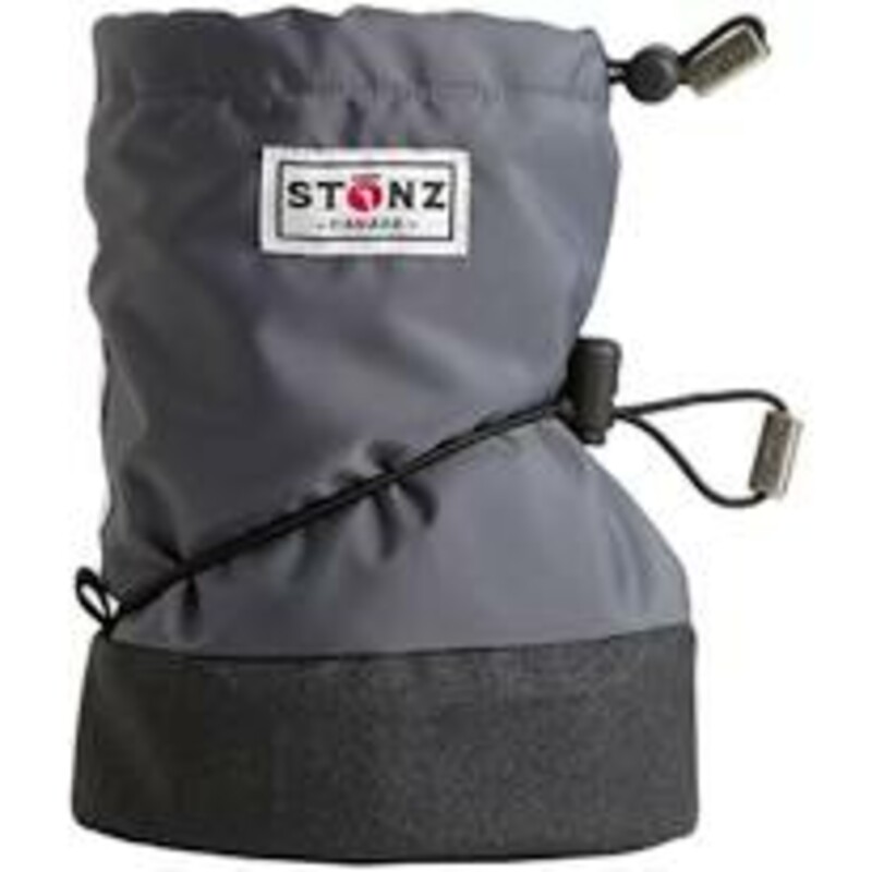 Stonz Booties, Grey, Size: Small
NEW! For Fall, Winter, and Spring!
100% Waterproof  600D Nylon Upper
Fleece Insulated
Skid Resistant Bottom
0-9 Months
For Extra Warmth -Layer with a Fleece Bootie Linerz