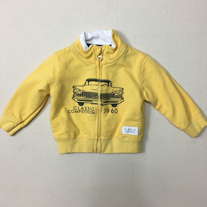 Zara Sweater Zipper, Yellow, Size: 3-6M
