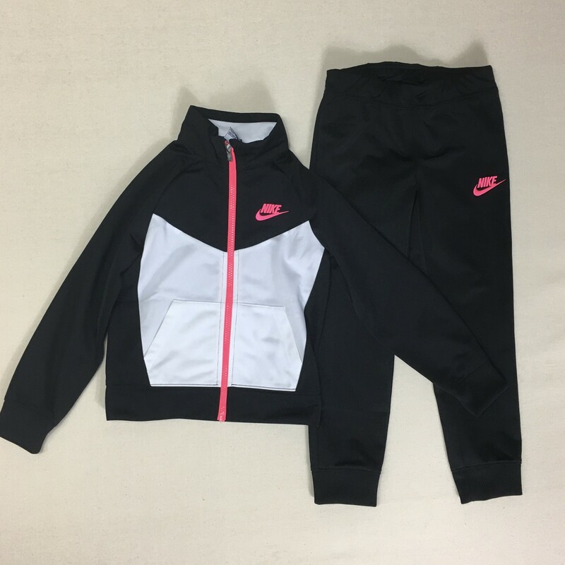 Nike 2 Pc. Suit, Black/Wh, Size: 6Y