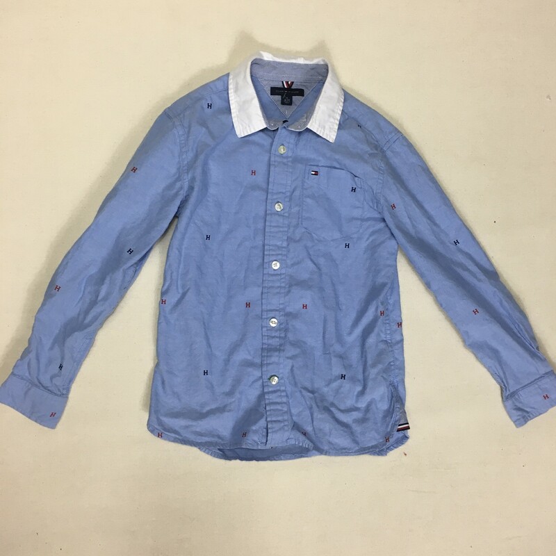 Tommy Hilfiger Shirt, Blue, Size: 8-10Y