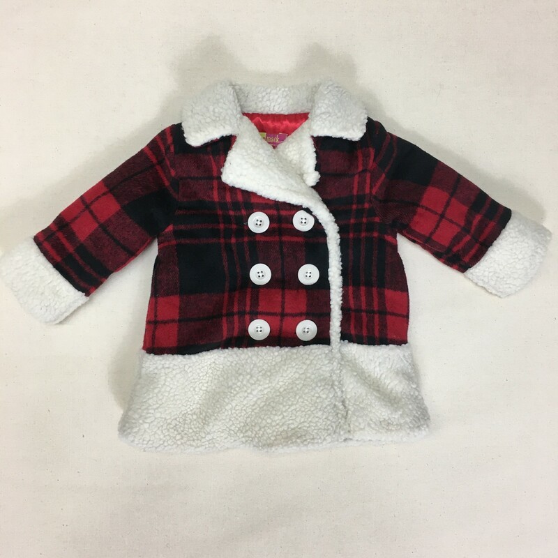 Penelope Fall Coat Plaid, Red, Size: 12M