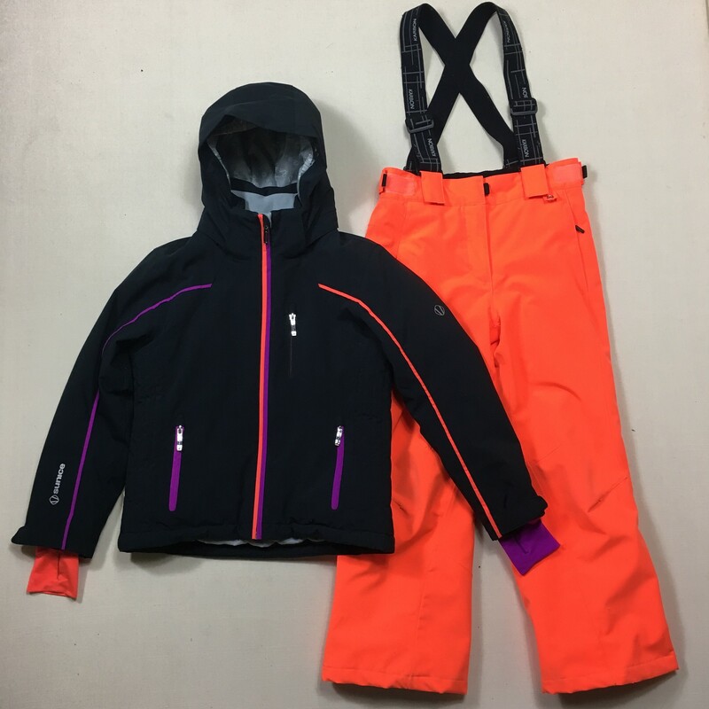 Sunicejacket/karbon Snowp, Blk/oran, Size: 8Y