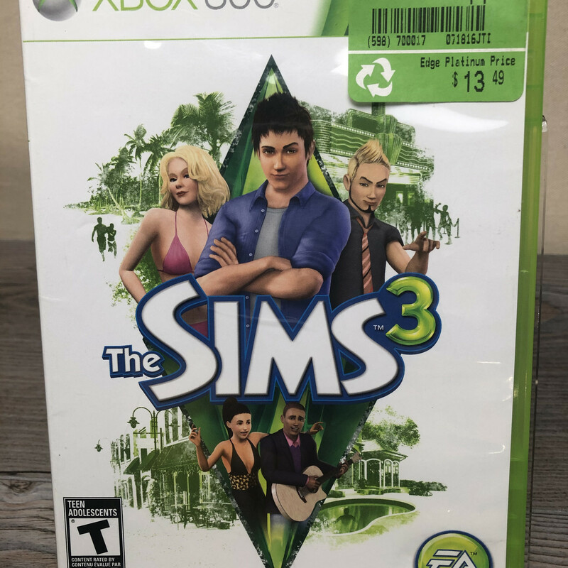 Sims 3 Xbox 360, None, Size: USED