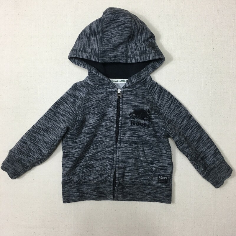 Roots Hoodie, Blk/grey, Size: 12-18M
