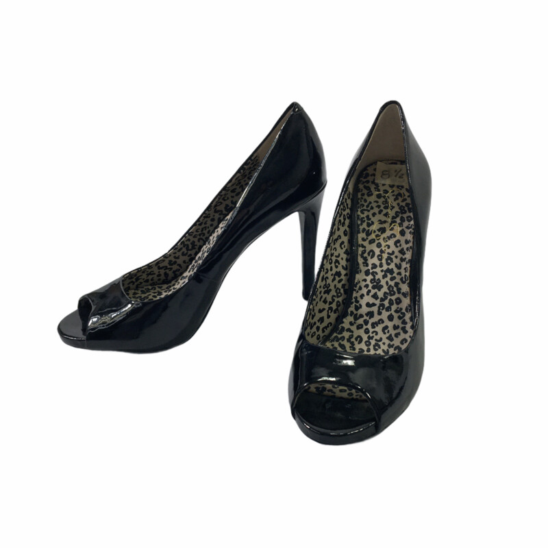 100-162 Jessica Simpson, Black, Size: 8.5 Open toed Black heel x  Like New