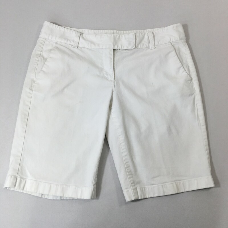 100-208 Ann Taylor, White, Size: 8 white womens shorts 66% cotton 31% lyocell 3% spandex  good