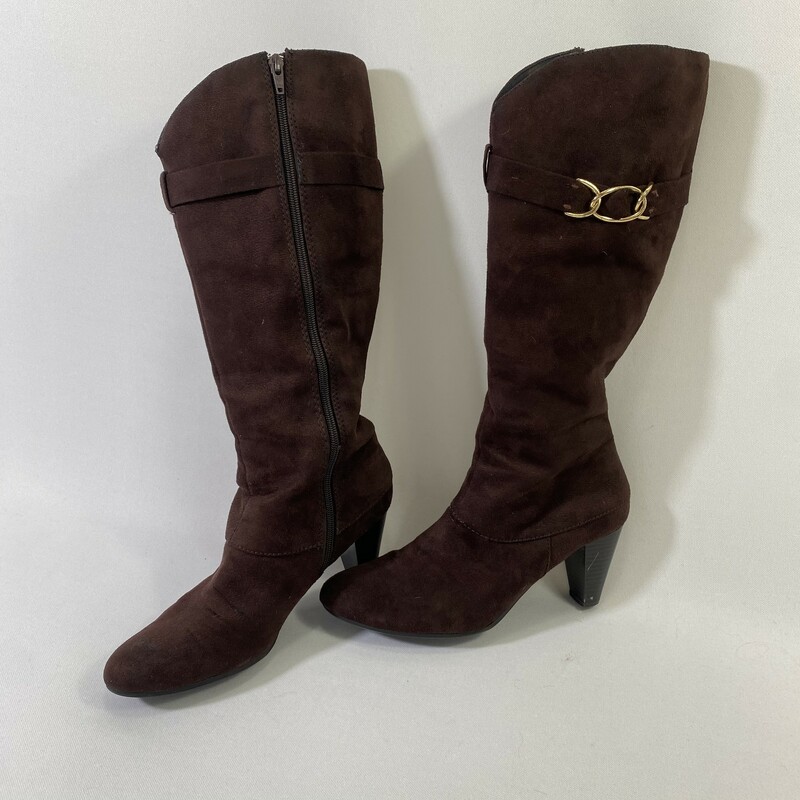 100-337 Predictions, Brown, Size: 8 brown suede knee high boots