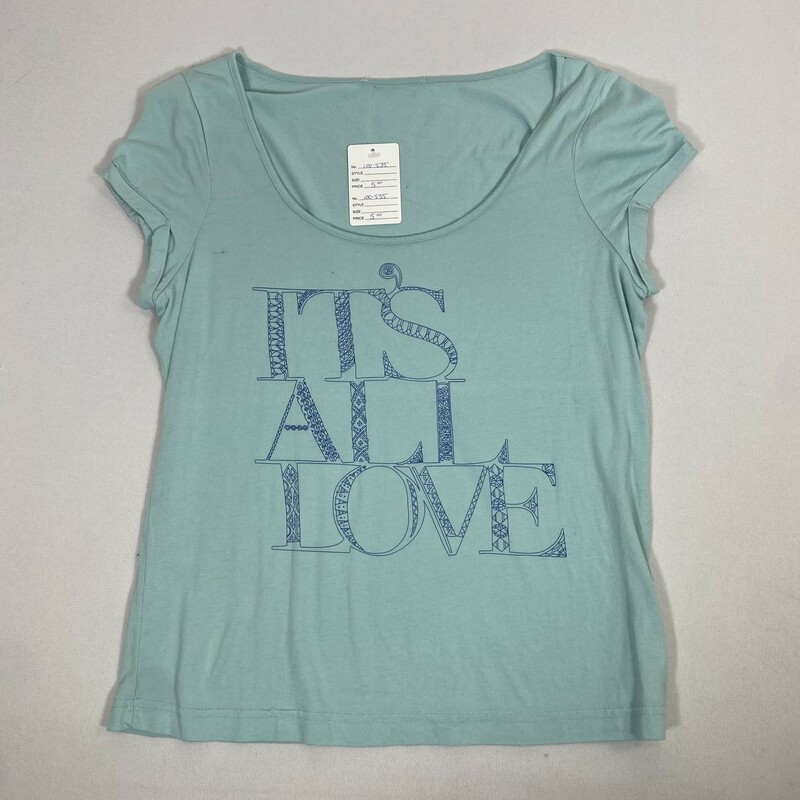 100-535 No Tags, Blue, Size: Medium light blue t-shirt its all love cotton/modal