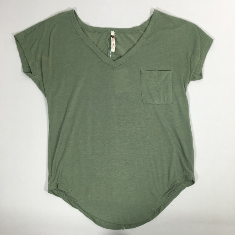 100-545 Poof, Green, Size: Small Olive green t-shit with front pocket and back detailing  Cotton/Rayon/Spandex