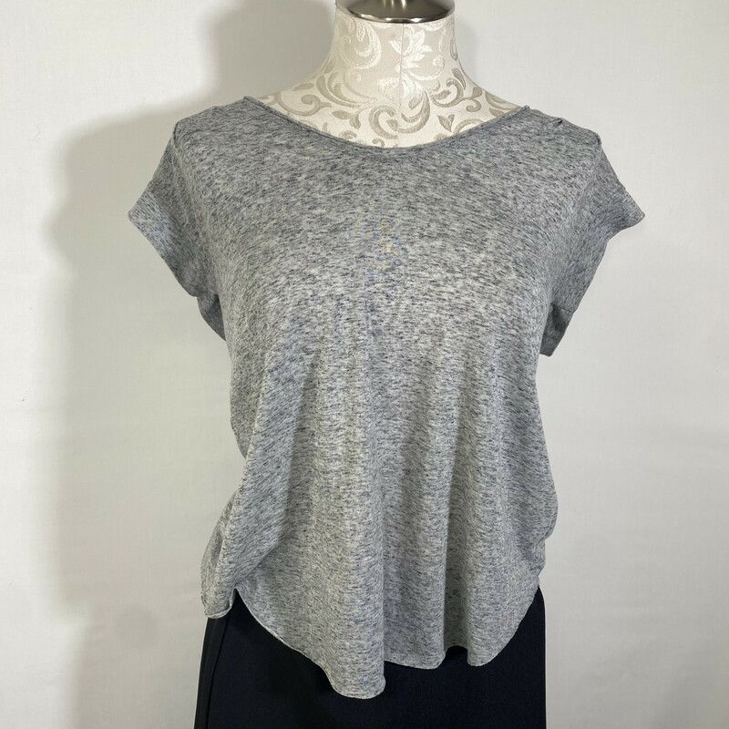 100-562 Rebecca Taylor, Gray, Size: Small Grey Jersey Top with back detailing Polyester/Linen