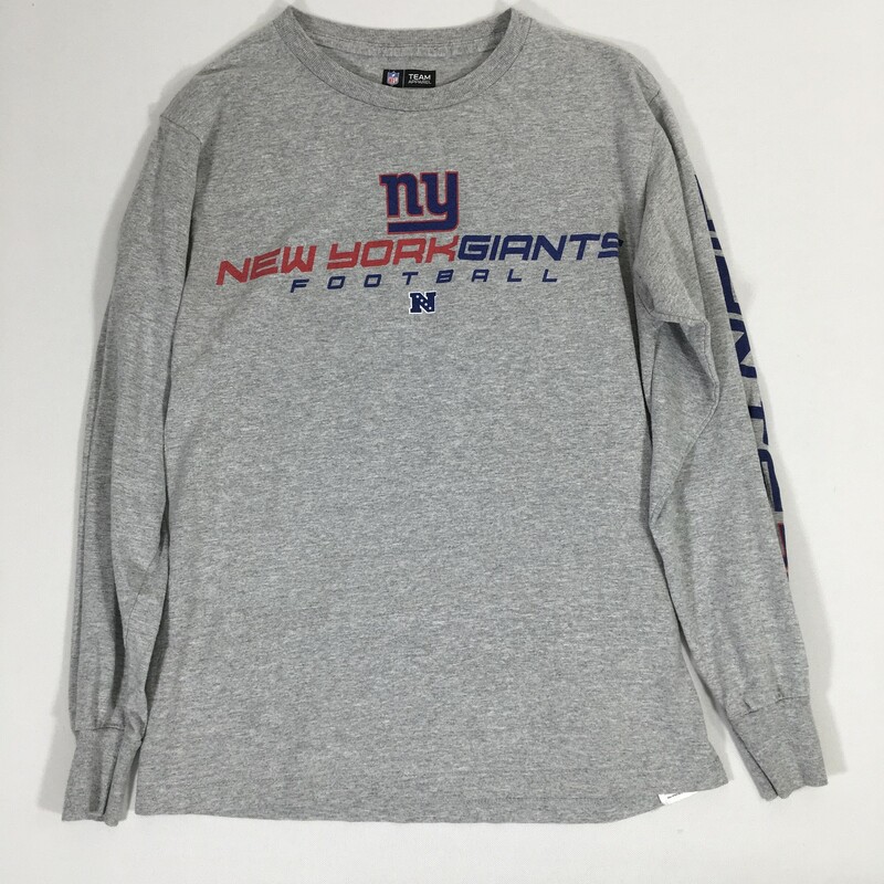 100-585 Nfl Team Apparel, Grey, Size: Small Grey long sleeve t-shirt w/ Giants logo cotton/polyesther