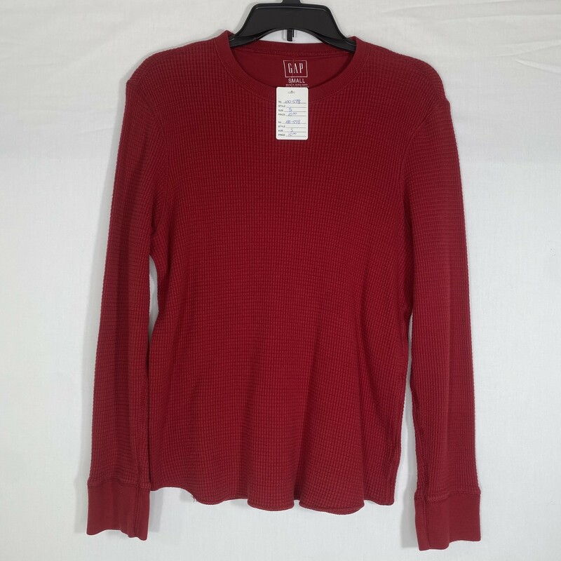 100-598 Gap, Red, Size: Small Red thermal long sleeve shirt 100% cotton