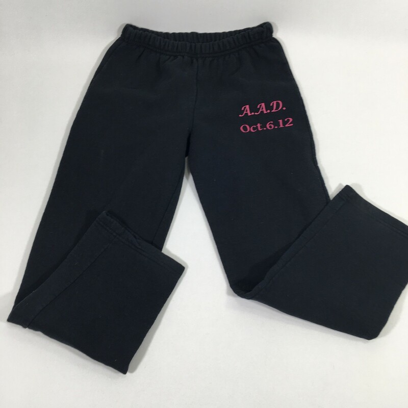 100-657 Gildan sweatpants, Black, Size: XL Black basic sweat pants cotton/polyesther   Cutomized intials embroidered A.D.A Oct.6,12
