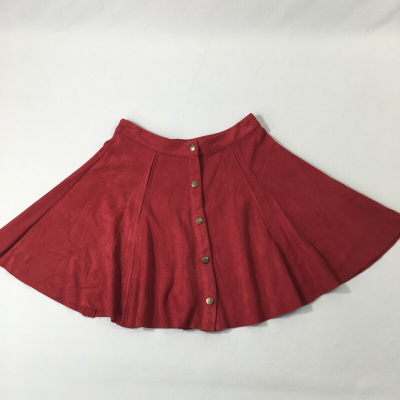 100-737 Design Lab, Red, Size: Small Red velvet skirt w/ front buttons polyesther/spandex