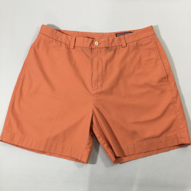 100-768 Vineyard Vines, Orange, Size: 38 orange mens vineyard vines dock shorts 100% cotton  Good