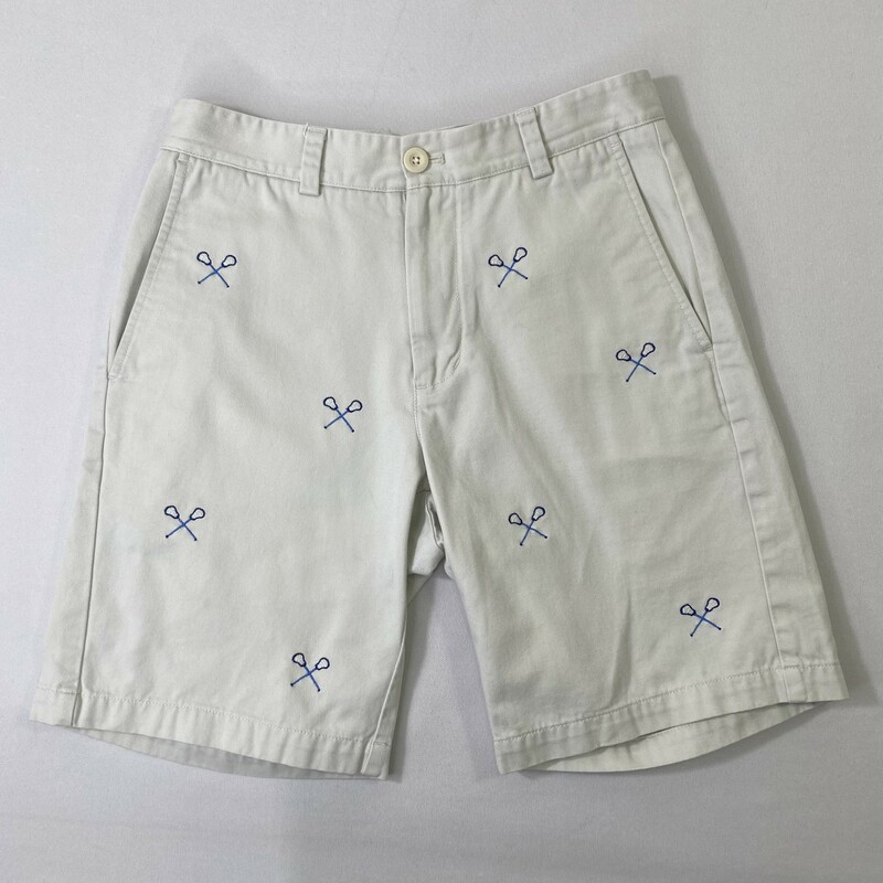 100-774 Vineyard Vines, Khaki, Size: 28 khaki vineyard vines breaker shorts with lacrosse sticks 100% cotton twill  Good