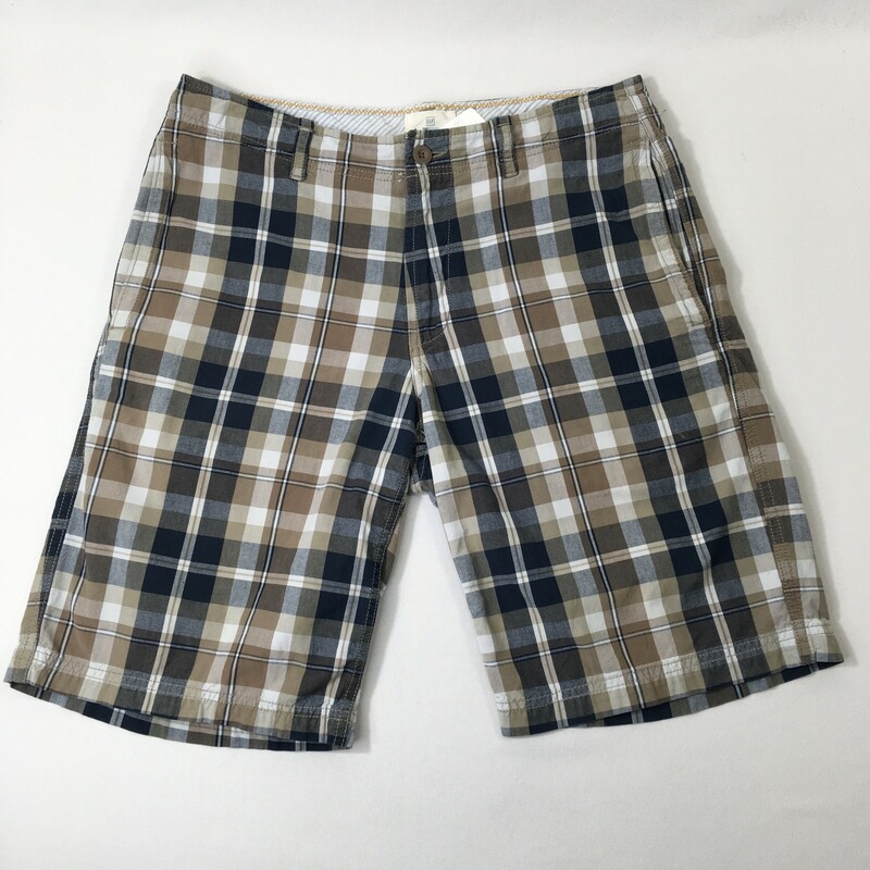 100-788 Gap, Blue And, Size: 31 plaid mens shorts 100% cotton  Good