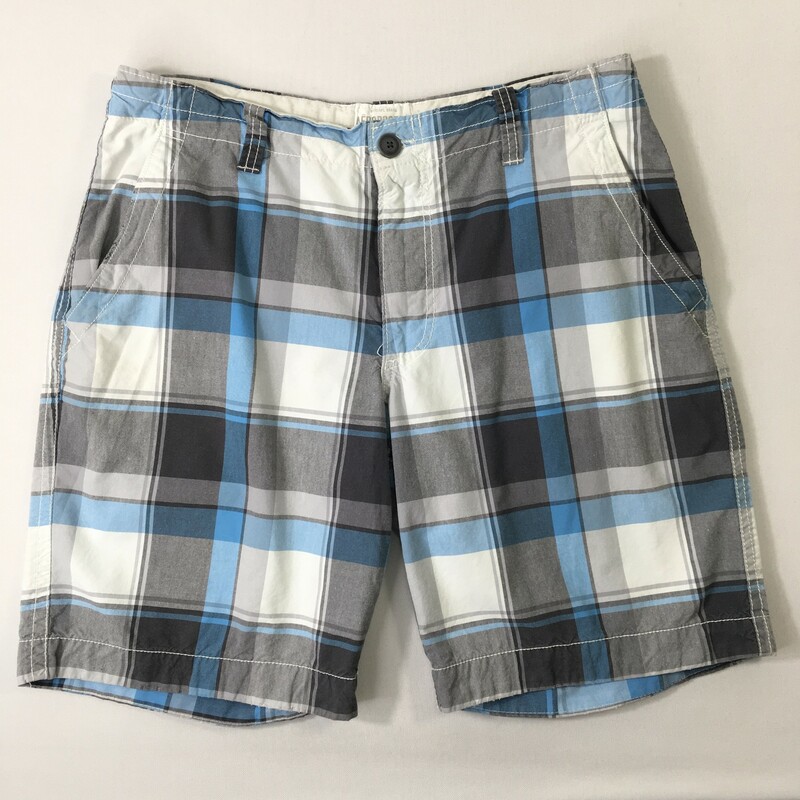 100-790 Aeropostle, Blue Whi, Size: 34 plaid mens shorts 100% cotton  Good