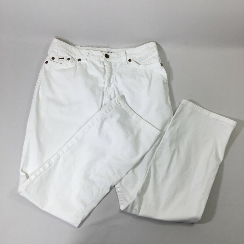100-846 Purecolor, White, Size: 31 white bootleg jeans 98% cotton 2% spandex  good