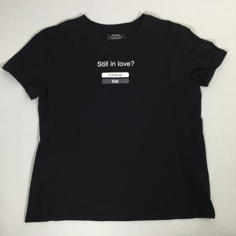 100-873 Bershka, Black, Size: Medium black graphic shirt 100% cotton  good